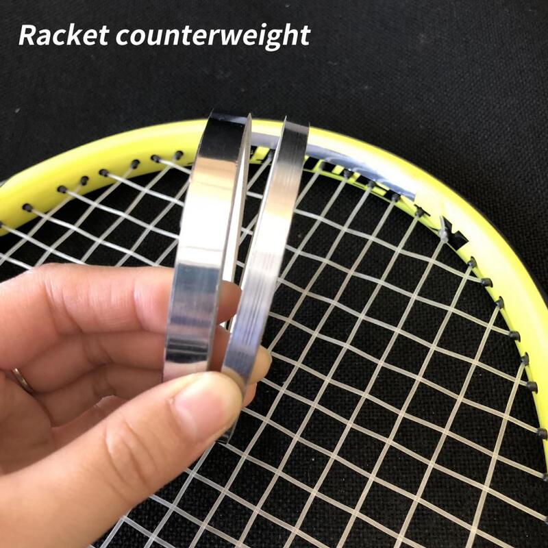Peso de raqueta de Metal, cinta de plomo, Color plateado, firme, práctico, duradero