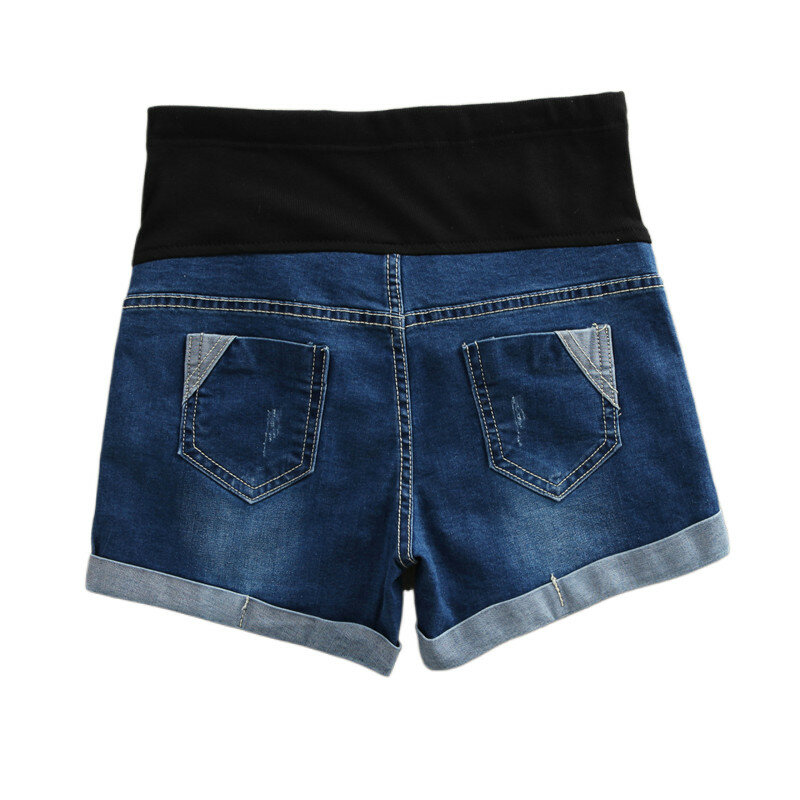 Hot Summer Thin Stretch Denim Maternity Shorts Belly Rolled Up Shorts Clothes for Pregnant Women Casual Pregnancy Short Jeans