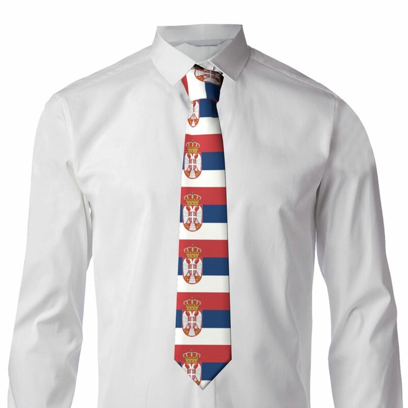 Gravatas formais masculinas, Laço de bandeira sérvio para negócios, Bandeira sérvia