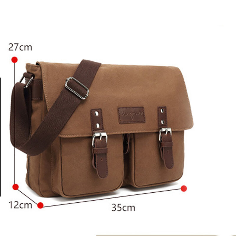 Холщовая сумка-мессенджер для мужчин, сумка на плечо для работы и школы, винтажная мужская сумка-слинг для ноутбука 15,6 дюйма