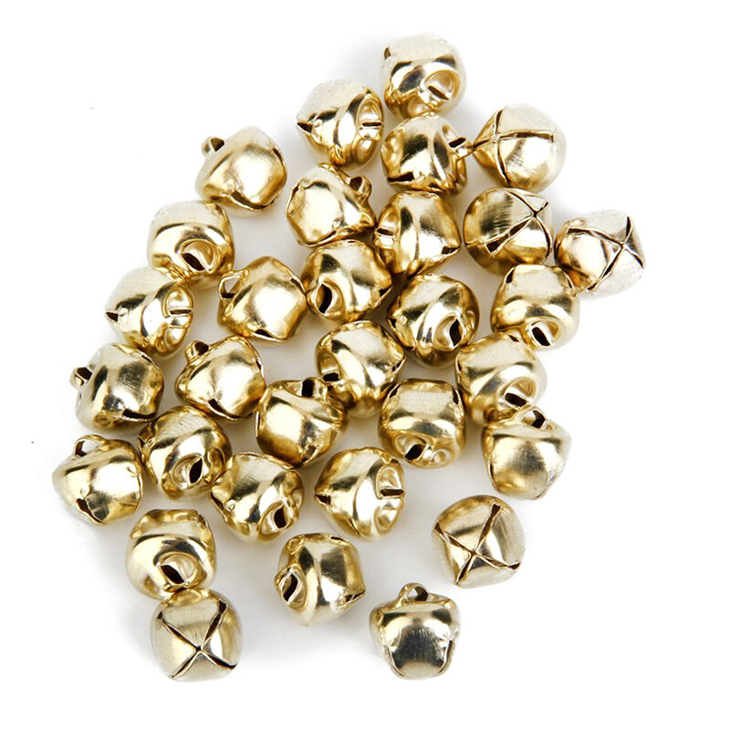 Cascabeles de Metal para decoración navideña, fabricación de joyas artesanales, paquete de 10mm de aprox. Piezas dorado, 100