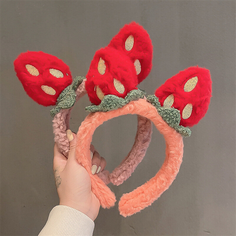 Cute Strawberry Hairbands Wash Face Headband For Women Girls Makeup Hair Accessories