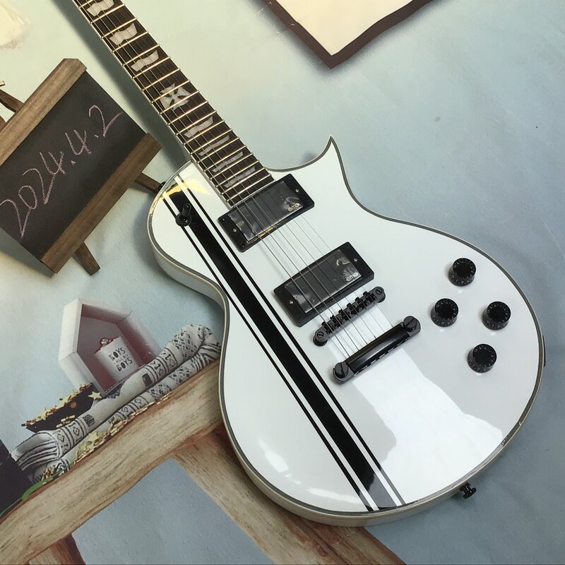 Direct selling electric guitar white peach heart body normal size free shipping guitars in stock guitarra Shipping immediately