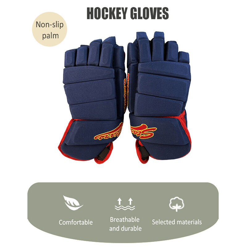Перчатки для хоккея идеальной посадки, перчатки для хоккея с шайбой, прочное и легкое защитное оборудование для Лакросса, для молодежи, для взрослых, спорта