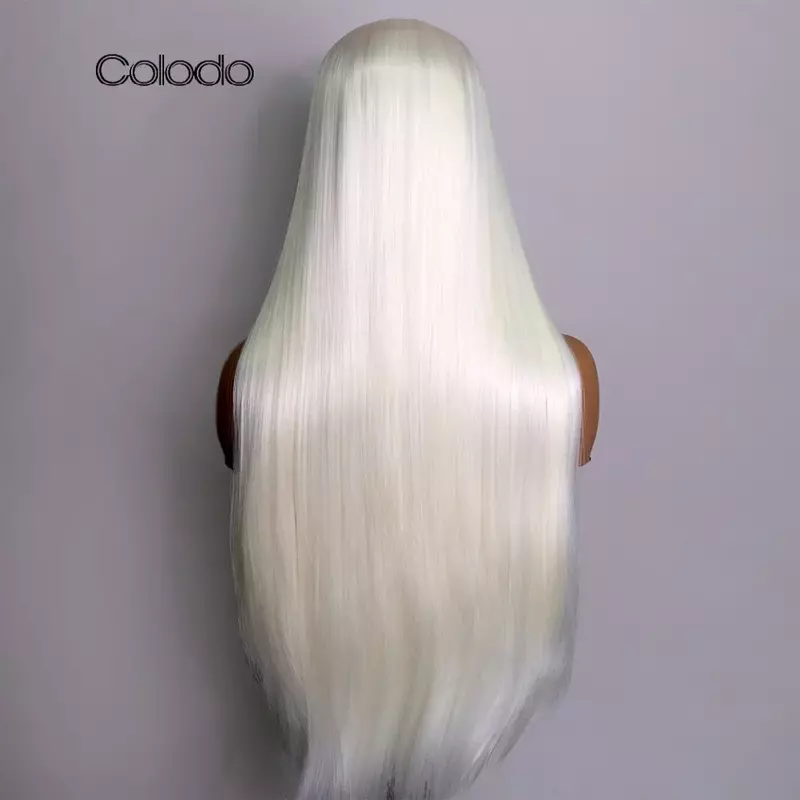 COLODO Synthetic Wig High Quality Highlight White Lace Front Wig for Woman  Cosplay Drag Queen 30 Inch Preplucked Heat Resistant
