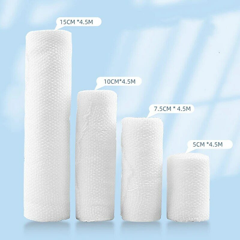 Cotton Gauze Elastic Bandage Disposable First Aid Wound Dressing Tear Resistant Bandage Roll Fixation Absorbent Cotton