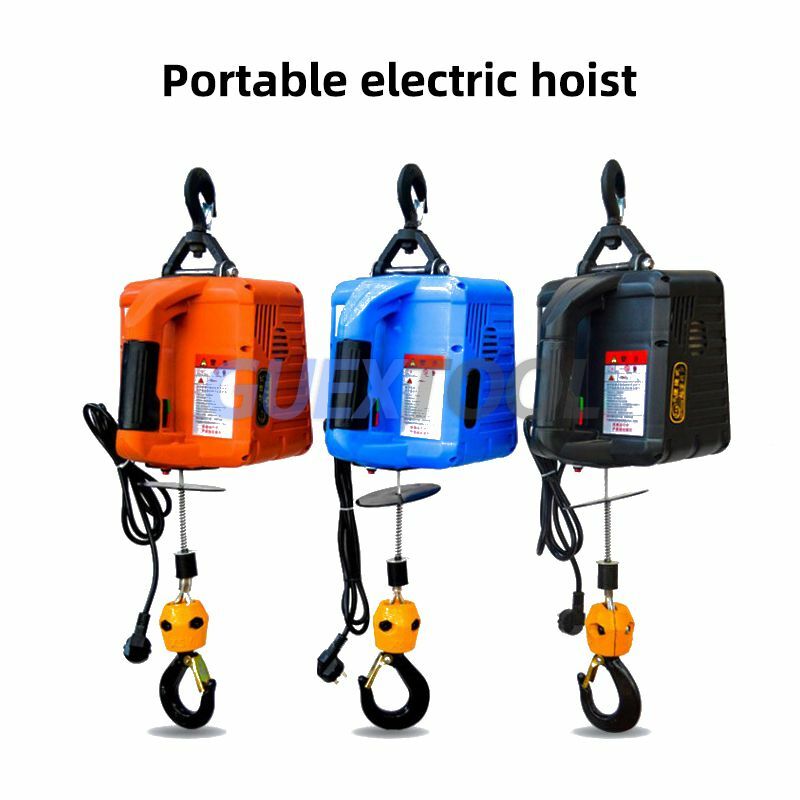 Portable Electric Hoist Electric Winch Wireless Remote Control 220V Small Crane Home Decoration Crane Portable Lifting Winch