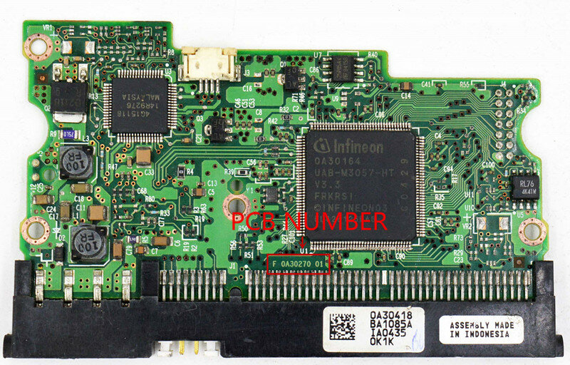 Hitachi Hard Disk Circuit Board / F 0A30270 01 /IC: 0A30164 0A30153 / 0A29505 0A29180