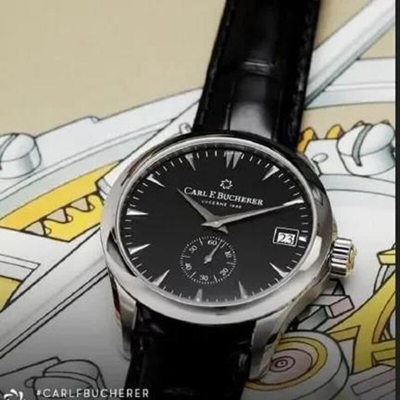 Карл Ф. Мужские часы с хронографом Bucherer Marley Dragon Flyback, серый и синий циферблат, деловые часы
