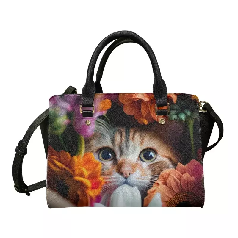 2023 moda flor gatos impresso bolsas femininas de luxo senhoras totes saco casual crossbody sacos totes sac a mian