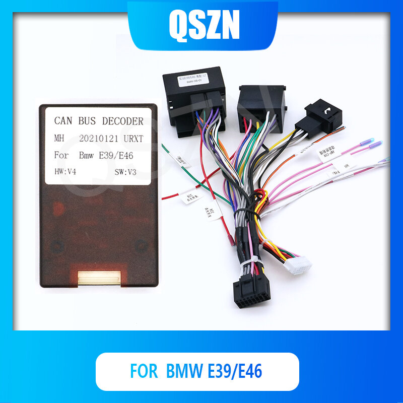 QSZN DVD 16 PIN кабель питания Canbus коробка декодер для BMW E39 E46 жгут проводов кабели автомобильное радио