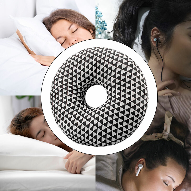 Ear Piercing Pillow Protector Neck Head Support Cotton Filling Comfortable Washable for Relaxation Side Sleepers
