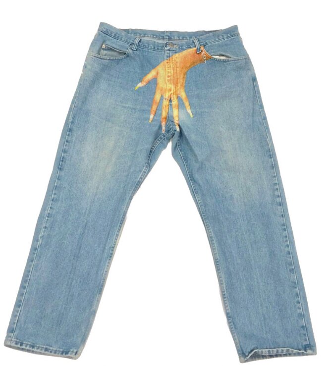 Calça Jeans Slouchy de cintura alta masculina, estampa Harajuku, bordado gráfico streetwear, calças skate, calças largas, calças de casal, Y2K