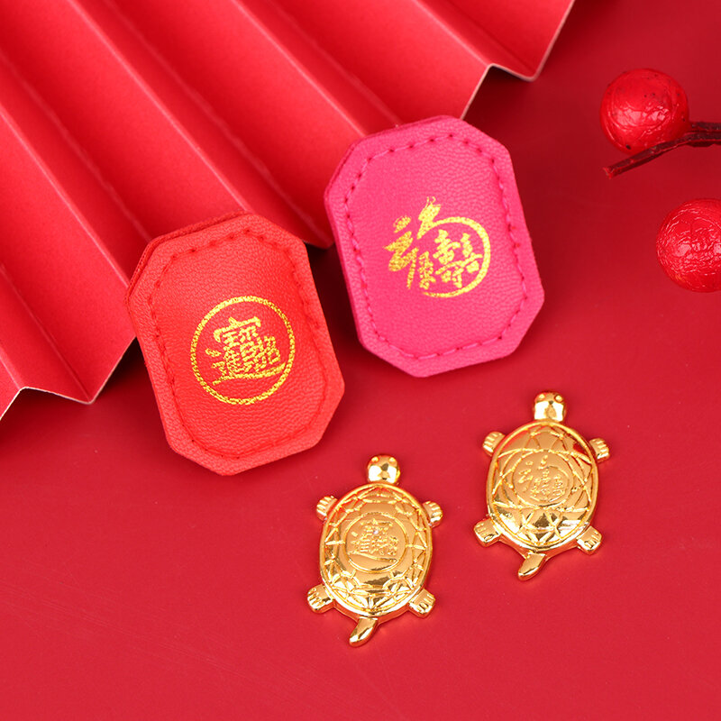 Feng Shui pieniądze żółw świątynia Mini złoty żółw strzegący modląc szczęście bogactwo Home Decor prezent przynoszący szczęście misterly Turtle