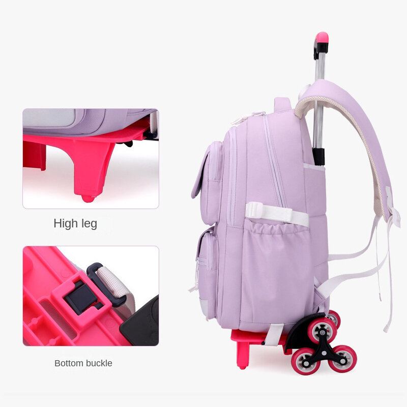 Школьный рюкзак на колесиках для девочек-подростков, детские дорожные сумки на колесиках для студентов