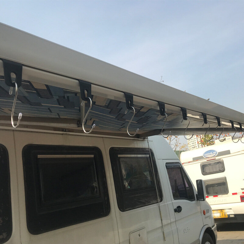 10X Universal Putih RV Tenda Kait Menggantung Tempat Lampu Pesta Pakaian untuk Karavan Luar Ruangan Berkemah Bertahan Hidup Hiking Perjalanan