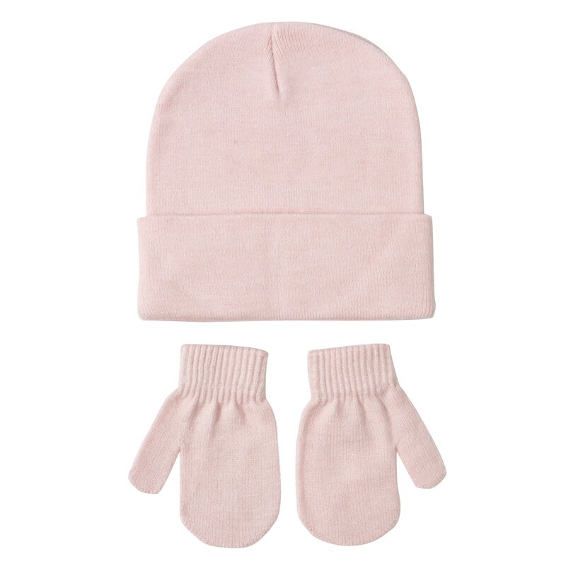 Ensemble bonnet et gants à pompons pour nouveau-né, bonnet chaud, bonnet, oreille, filles, garçons, enfants, bébé, optique, mignon, hiver