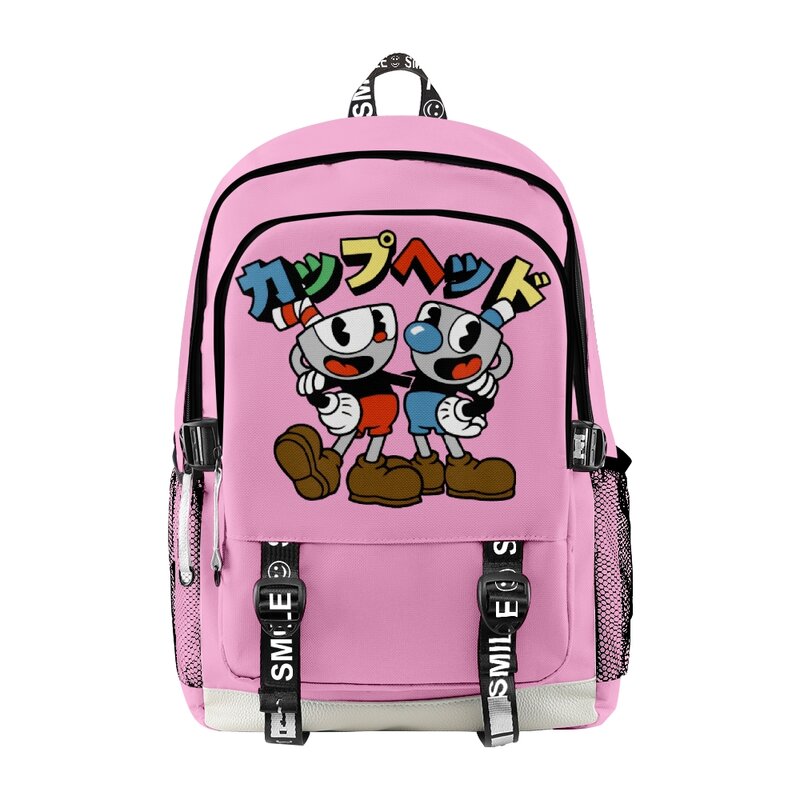The Cuphead-mochila escolar de dibujos animados con cremallera, bolso de día único, nueva bolsa de Manga Traval de tela Oxford, 2023