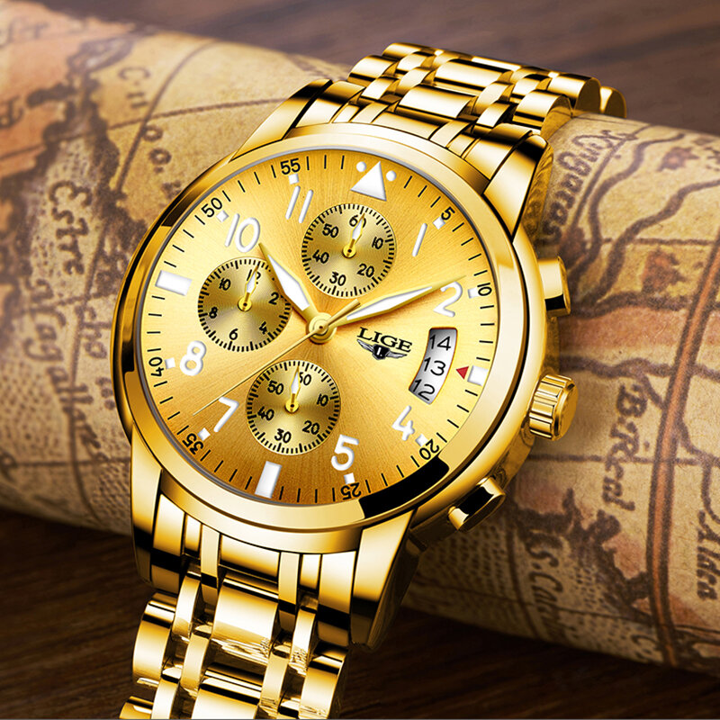 LIGE 2023นาฬิกาแฟชั่นผู้หญิงนาฬิกาสุภาพสตรีสร้างสรรค์เหล็กสร้อยข้อมือสตรีนาฬิกาผู้หญิงนาฬิกากันน้ำ Relogio Feminino