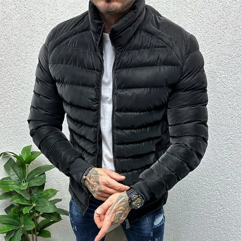 Jaqueta de algodão quente masculina, espessa, confortável, retrô, casual, elegante, casaco de pão, corpo-shaping, masculino, inverno