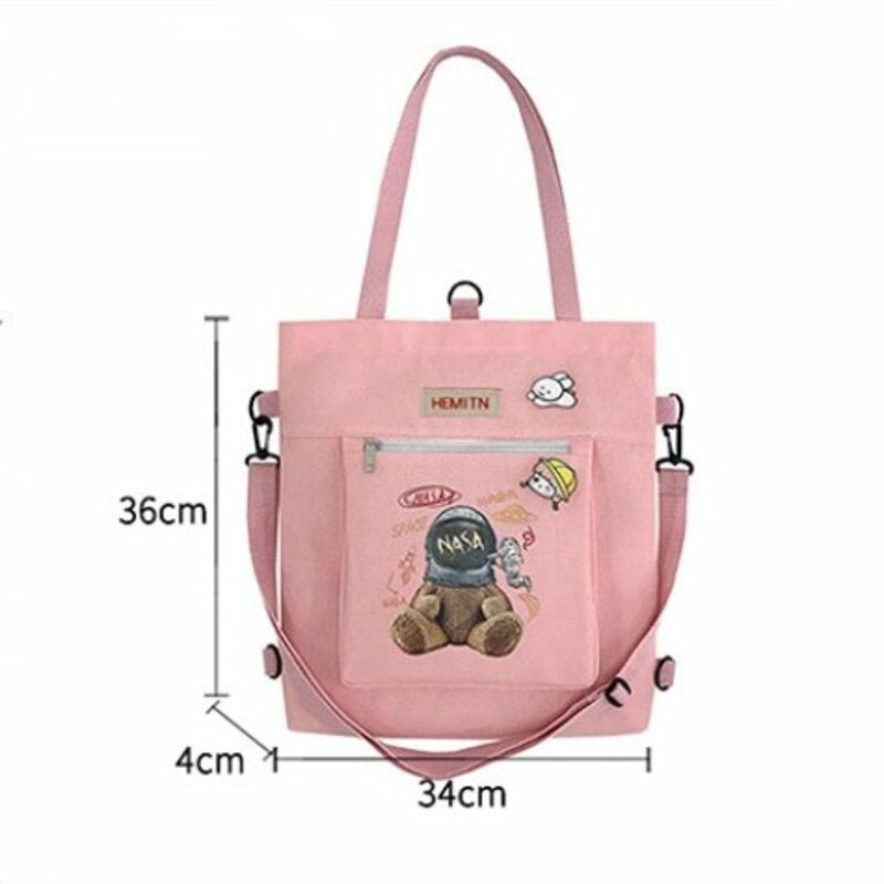 2 in1 Large Capacity Women Class Canvas Handbag Messenger Bag Crossbody Bag Student Backapck Shoulder Bag