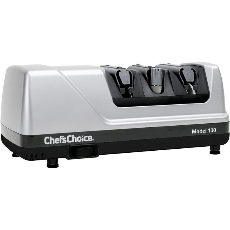 Chef'sChoice 130 Professional Electric Knife Sharpening Station for 20-Degree Straight and Serrated Knives Diamond Abrasives