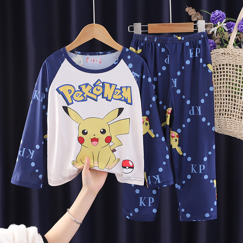 Pijamas de Pokémon para niños y niñas, ropa de moda, conjuntos de ropa Unisex