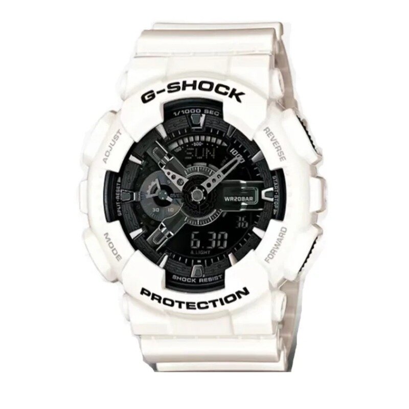 G-SHOCK-Multifuncional relógio de quartzo masculino, estudante relógio esportivo, eletrônico, preto, Dual Dial, data, stop, ao ar livre, GA110