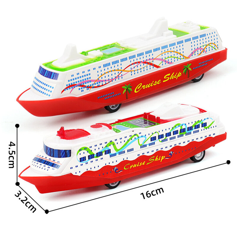 1PCS Cruise Boat Ship Model Collection Pull Back Sliding Steamship Gliding Toy Gift For Kids Children Game Novelty Gag Toys