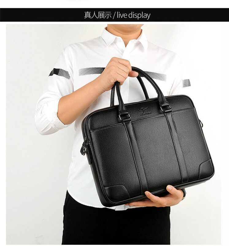 Деловая сумка из натуральной кожи, портфель для ноутбука 15,6 дюйма, офисный мессенджер через плечо, вместительный саквояж на плечо