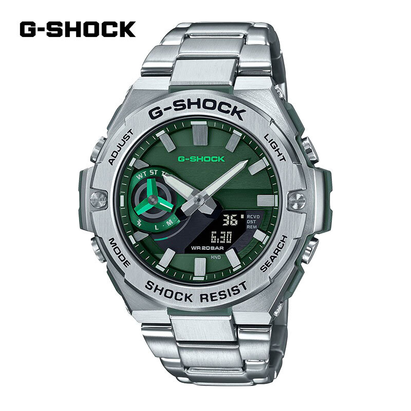 G-SHOCK Watches for Men GST-B500 Casual Fashion Multifunctional Shockproof Dual Display Stainless Steel Quartz Men's Watch Clock