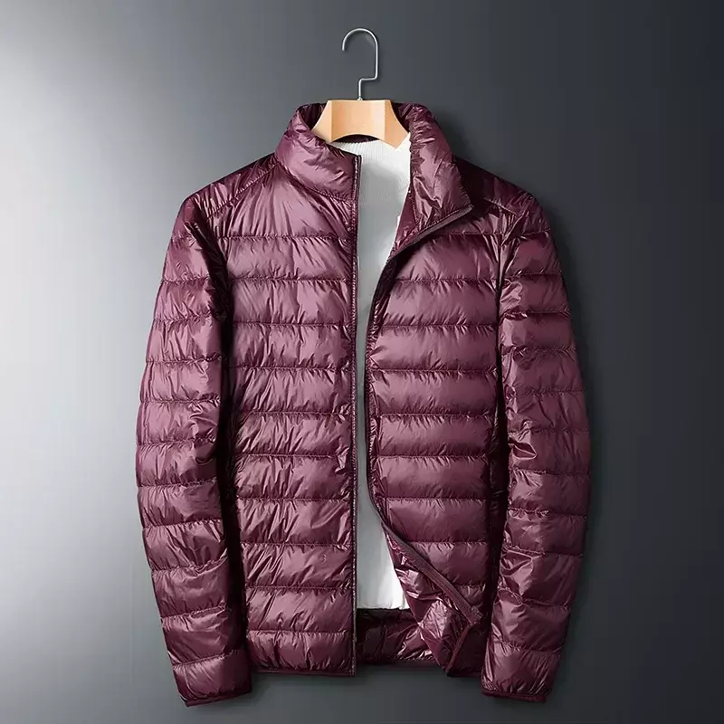 남성용 초경량 화이트 덕 다운 재킷, 방수 캐주얼 휴대용 야외 경량 패딩 남성 코트, 가을 겨울 CN