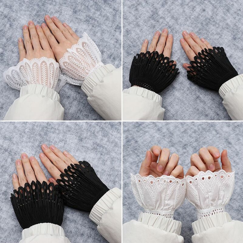Jesienno-zimowe organowe sztuczne rękawy ze sztucznym mankietem dziki sweter sztuczne rękawy plisowane ozdobne rękawy na nadgarstek