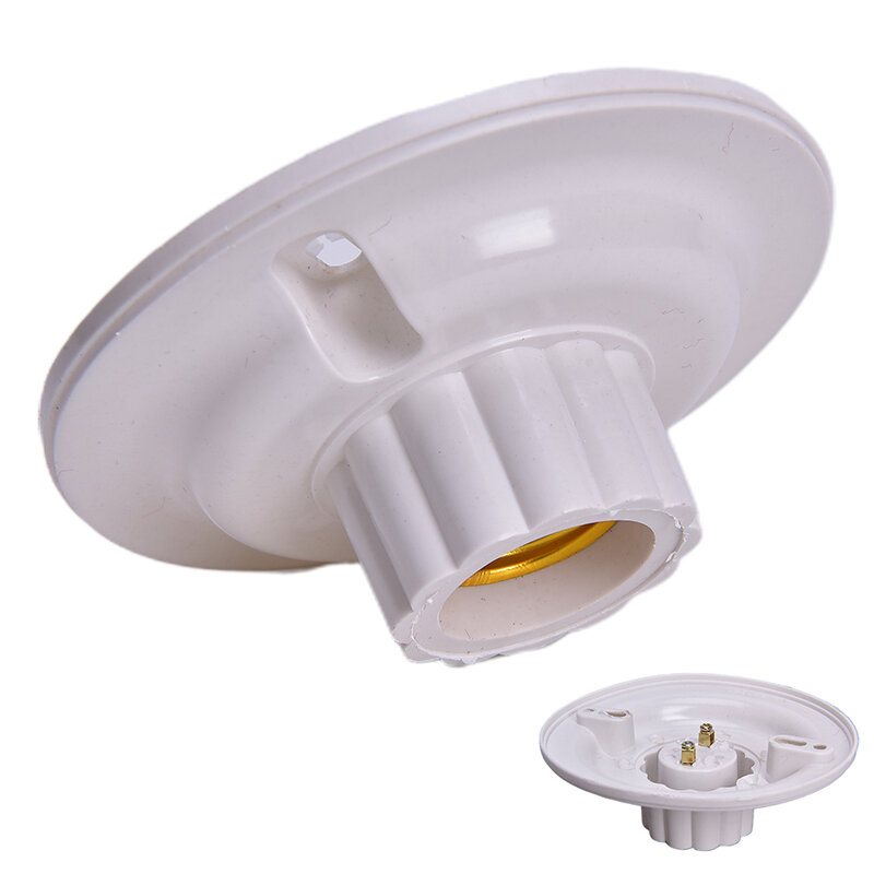 E27 LED Light Bulb Holder Round Socket E27 Base Hanging Lamp Socket Screw Base