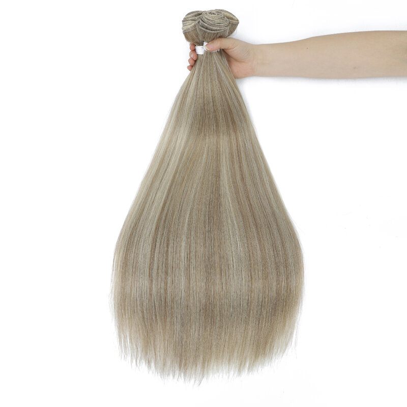 Tessuti sintetici per capelli lisci estensioni dei capelli in fibra Premium tende per capelli Super lunghe piene alla fine