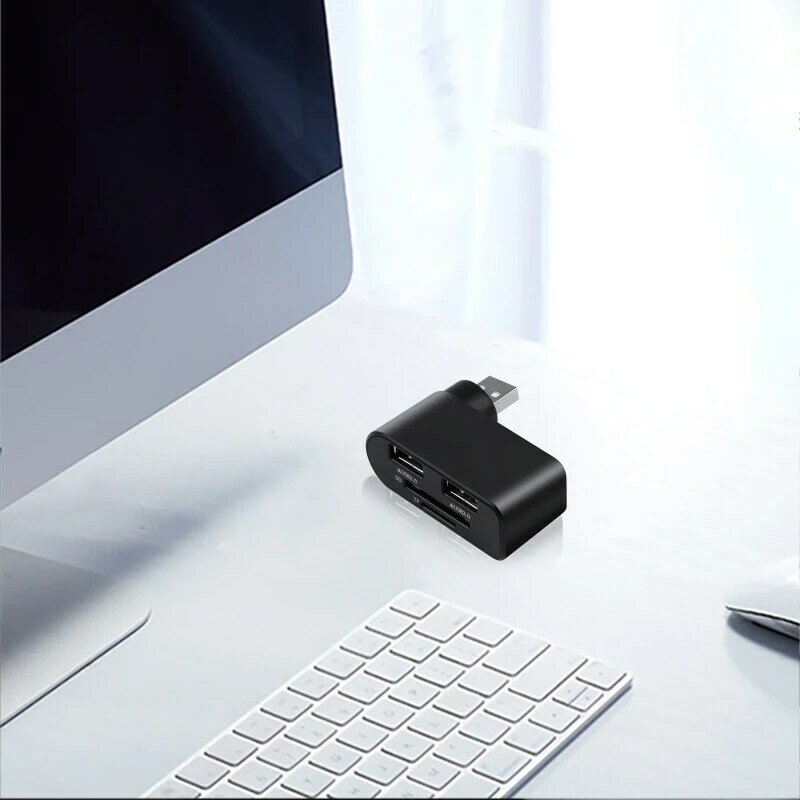 USB2.0-концентратор-сплиттер, 480 Мбит/с, быстрый двойной USB-адаптер, док-станция, вращающийся USB-адаптер с устройством чтения