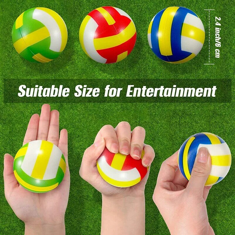12 Buah Bola Voli Mini Bola Stres Busa Pereda Stres Olahraga Bola Voli Kecil Lembut Bola Pengisi Hadiah