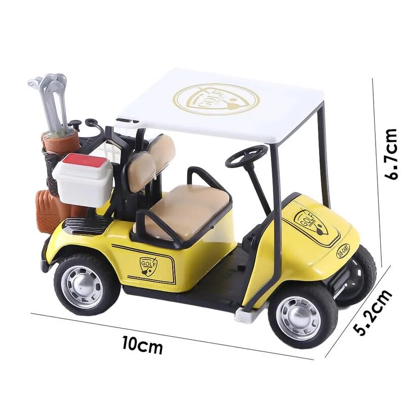 Carrito de Golf de aleación fundido a presión para niños, escala 1:36, modelo de alta simulación, colección de vehículos, juguete, regalos de cumpleaños para niños
