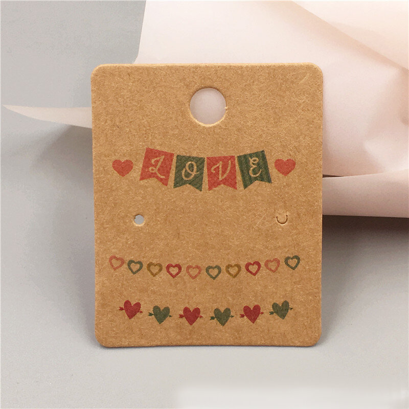 50pcs Multi Flower Pattern Small Paper Earrings Ear Studs Display Card for Jewelry Packaging Cardboards Accessories Supplies