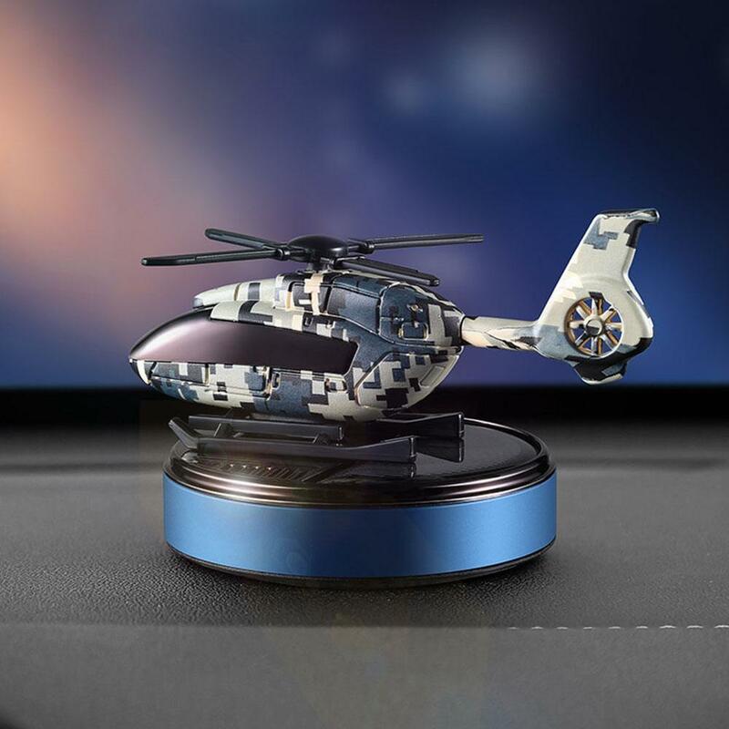 Car Dashboard Airplane Decoration Solar Air Freshener Aromatherapy Helicopter Propeller Flavoring Rotating Deodorant Diffuser