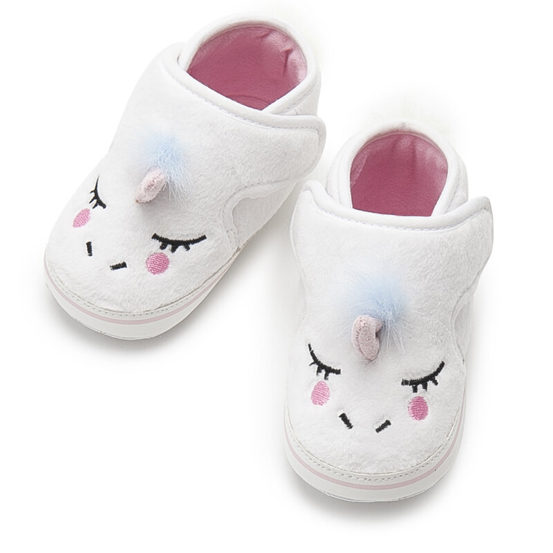 2023 neue Baby Mädchen Schuhe weiche haltbare Mokassins rosa Einhorn Kleinkind Neugeborenen Schuhe erste rutsch feste warme Babybett Schuhe