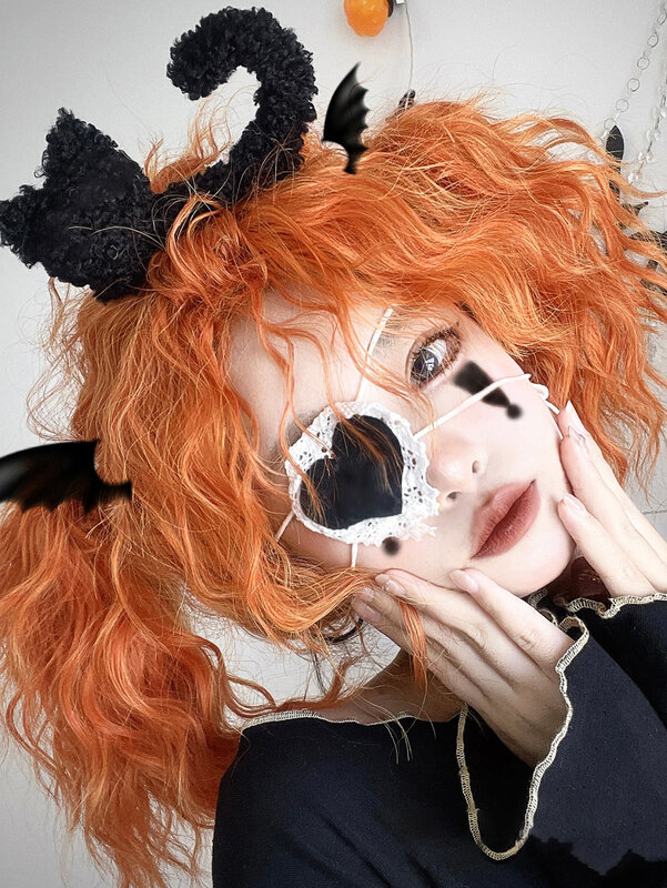 22 Zoll feurig orange Farbe synthetische Perücken mit Knall lange natürliche lockige Haar Perücke für Frauen täglichen Gebrauch Cosplay Party hitze beständig