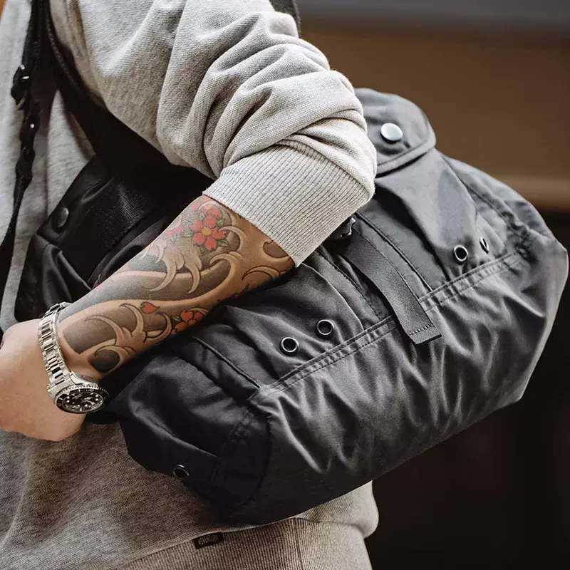 Сумка-мессенджер Maden Мужская через плечо, вместительный портативный ранец для компьютера, черная сумка для пешего туризма, дорожная сумка