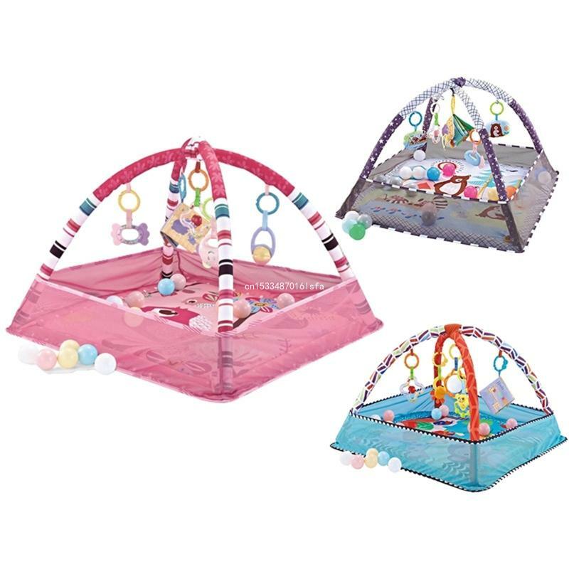 Folding Gym for Play Mat with Rattle Bridge Newborn Interaction Fitness Mat Play Dropship