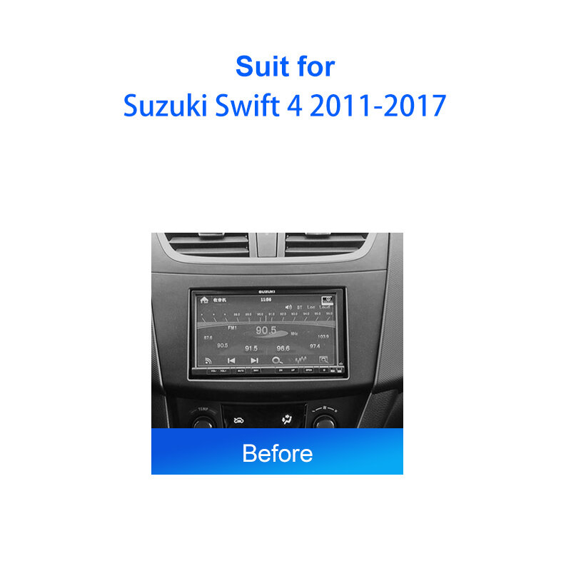 Panel instalacyjny ramka wykończeniowa radia samochodu dla Suzuki Swift 4 2011-2017 Android 9 Cal 2 Din ramka montażowa Stereo zestaw ze szkieletem