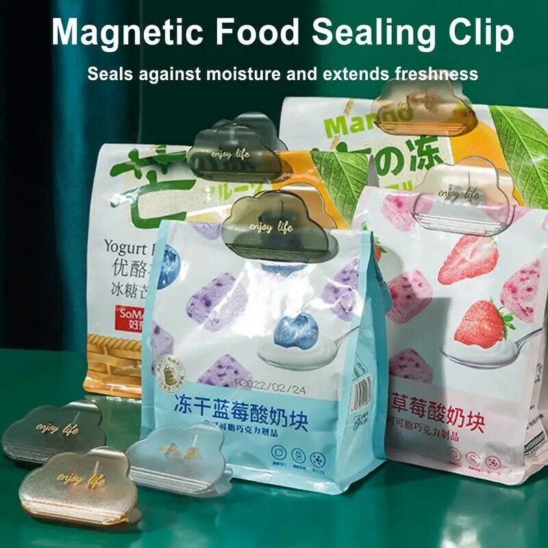 Klip magnetik kulkas klip Chip magnet kulkas klip kuat magnet klip makanan tas klip segel transparan