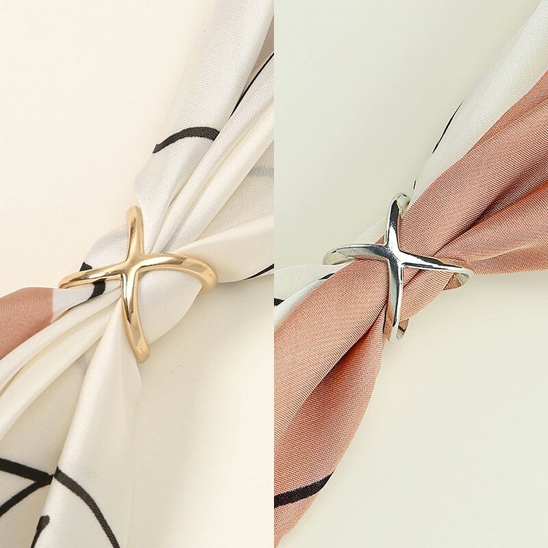 Spille stile croce sciarpa a forma di X fibbia spille di cristallo per le donne sciarpe vuote fibbia spilla gioielli accessori di abbigliamento