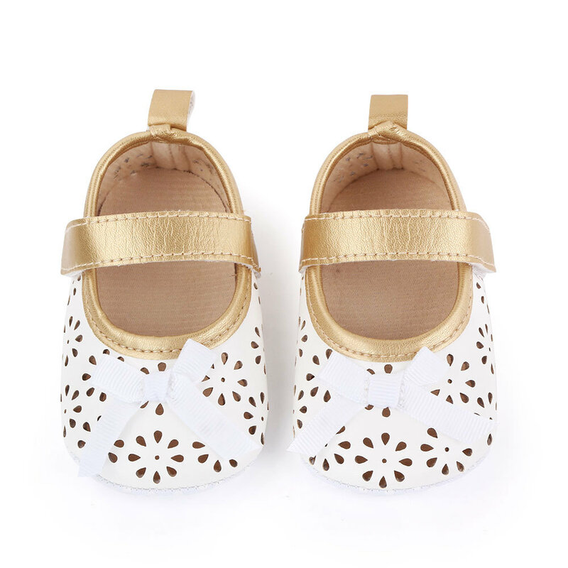 Chaussures de princesse en cuir PU pour nouveau-né fille, sandales d'été pour bébé, ajouré, antidérapantes
