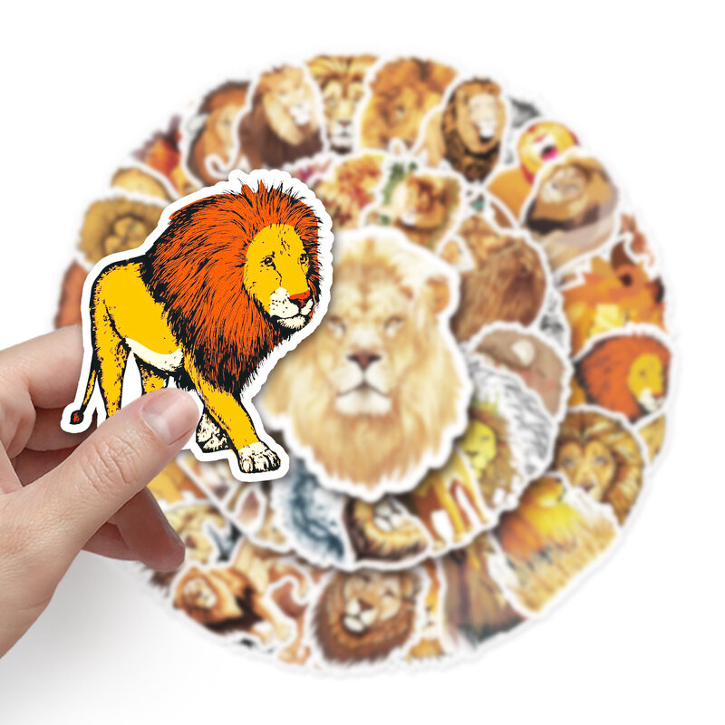 Handsome Lion Series Graffiti Adesivos, Adequado para Laptop, Capacetes, Decoração Desktop, Brinquedos DIY, Atacado, 50pcs