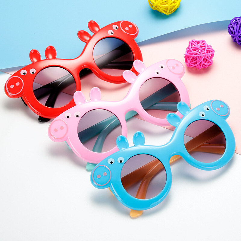 Peppa Pig 어린이 선글라스, 만화 Peppa Pig George Mummy Daddy 자외선 차단 선글라스, 아기 여름 선글라스 선물
